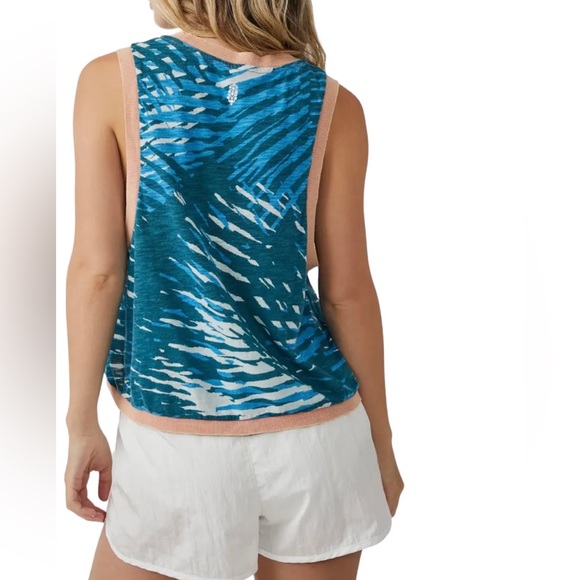 NWOT Free People Movement Love Crop Tank in Varsity Blue Combo Size Medium - Picture 11 of 11